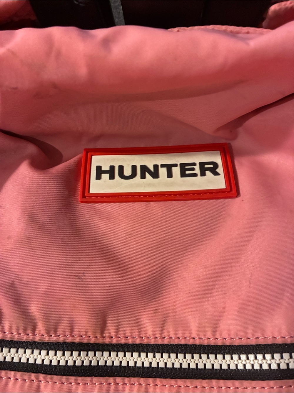 Hunter Pink Backpack with Red-Trim Logo Patch